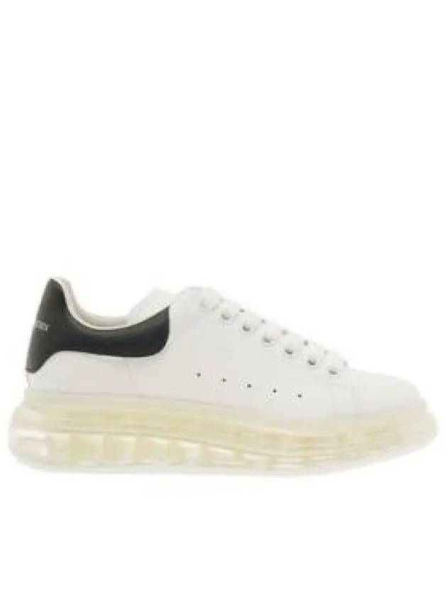 Oversized Clear Sole Low Top Sneakers Black White - ALEXANDER MCQUEEN - BALAAN 2