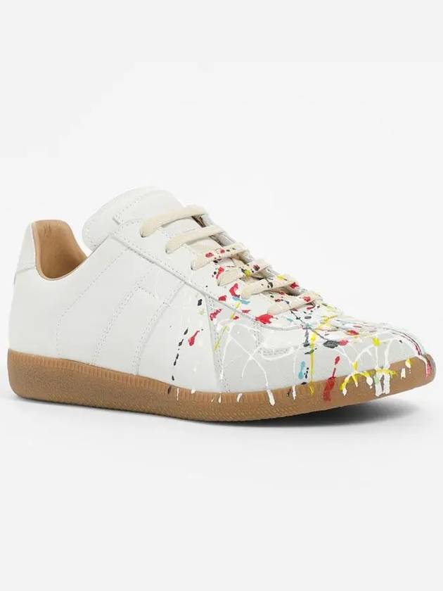 Men's Replica German Army Paint Low Top Sneakers White - MAISON MARGIELA - BALAAN 4