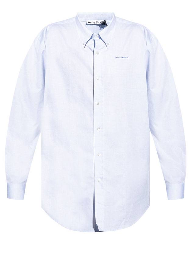 logo cotton long-sleeve shirt - ACNE STUDIOS - BALAAN.
