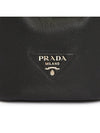 Logo Flo Leather Bucket Bag Black - PRADA - BALAAN 10