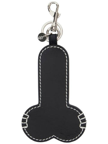 Black Keychain With Embossed Logo In Leather Man - JW ANDERSON - BALAAN 1