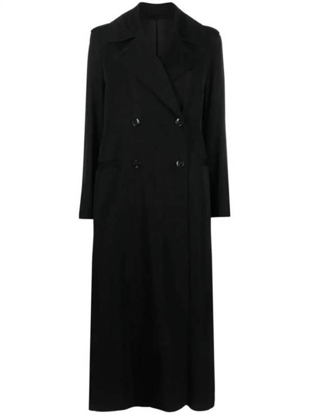 Double-Breasted Midi Coat Black - TOTEME - BALAAN 2