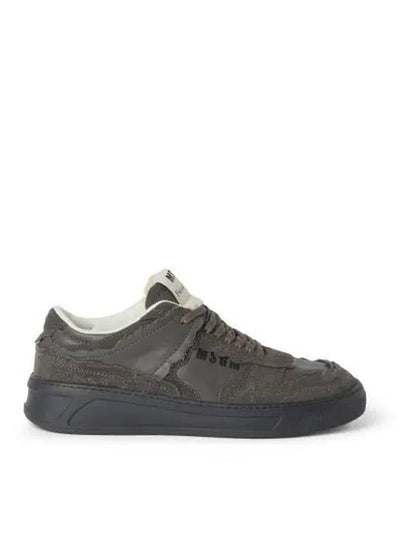 FG-1 Logo Leather Low Top Sneakers Grey - MSGM - BALAAN 2