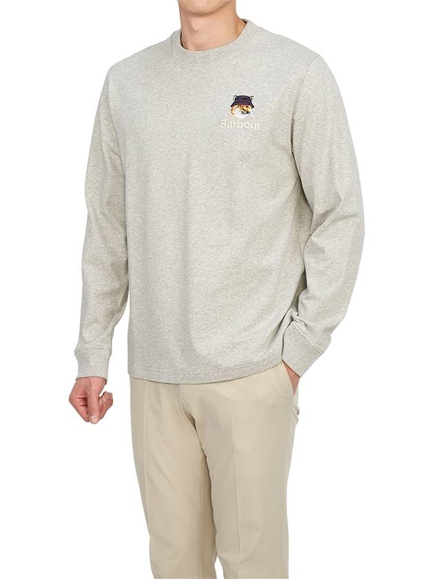 Fox Head Patch Crew Neck Long Sleeve T-Shirt Grey - BARBOUR - BALAAN 6