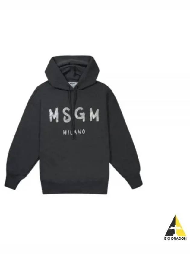 Logo Print Cotton Hoodie Antracite - MSGM - BALAAN 2