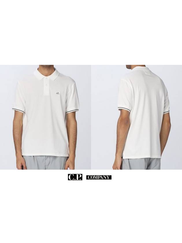 Chest Logo Short Sleeve Polo Shirt White - CP COMPANY - BALAAN 5