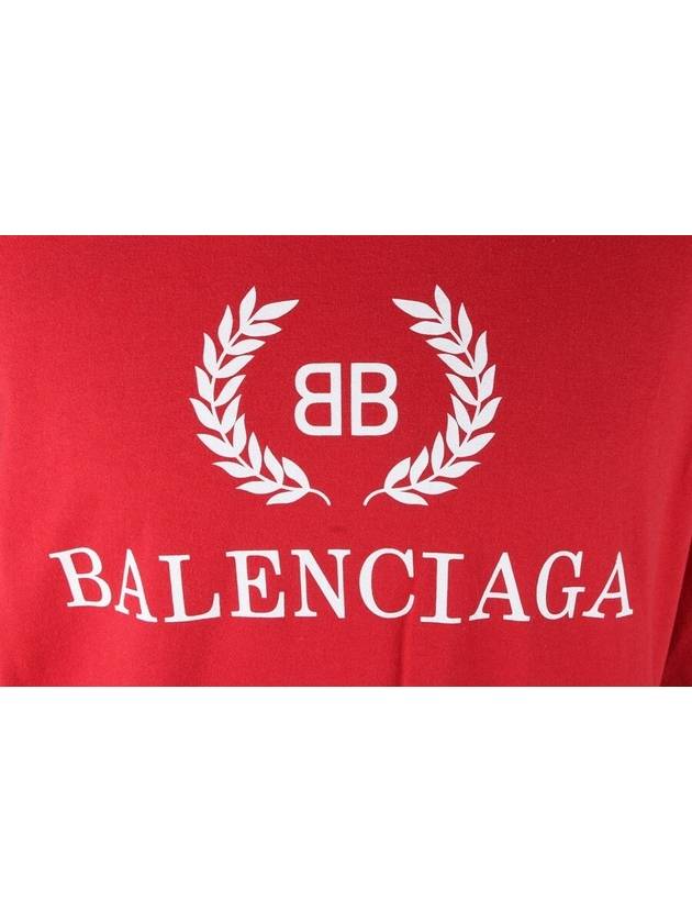 BB Laurel Logo Short Sleeve T Shirt Red M - BALENCIAGA - BALAAN 3