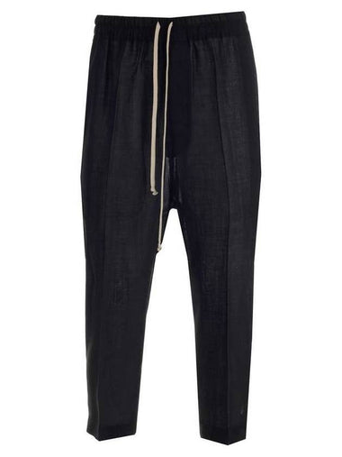 Men's Phlegethon Drawstring Crop Track Pants Black - RICK OWENS - BALAAN 1