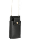 Salvatore Vara Bow Calfskin Phone Case Black - SALVATORE FERRAGAMO - BALAAN 3