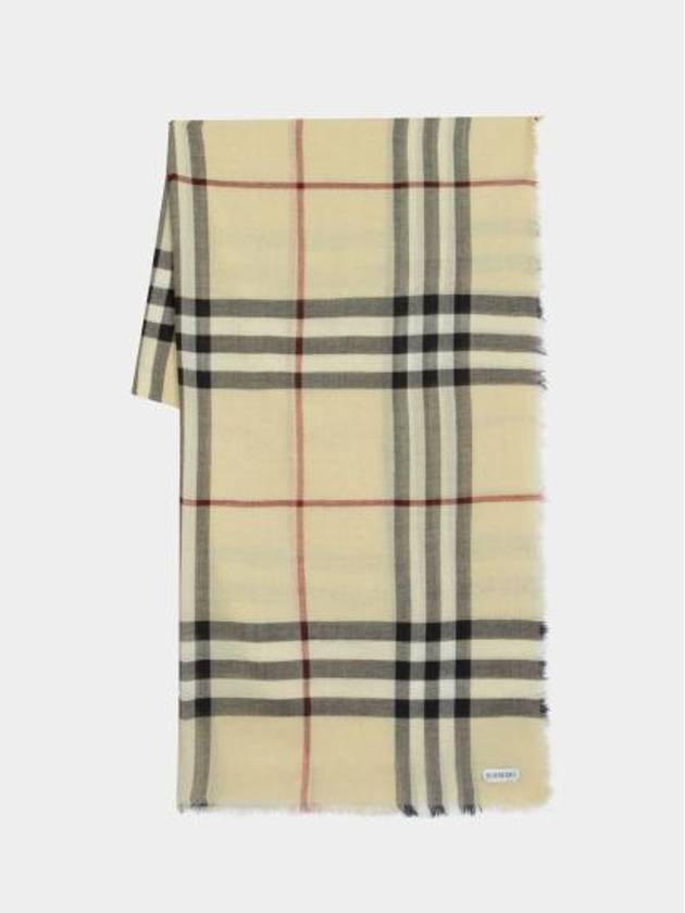 Checked Wool Scarf Beige - BURBERRY - BALAAN 2