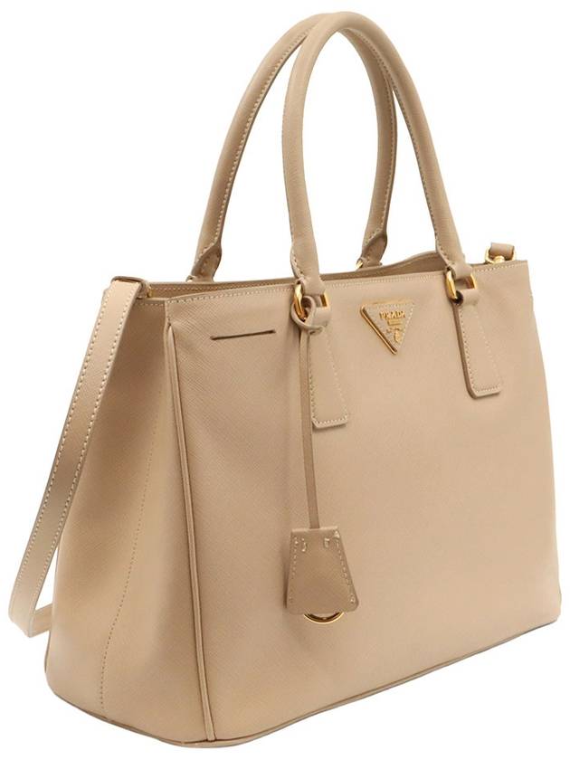 Sand Beige Saffiano Lux Gold Triangle Logo 2WAY 1BA874 - PRADA - BALAAN 4