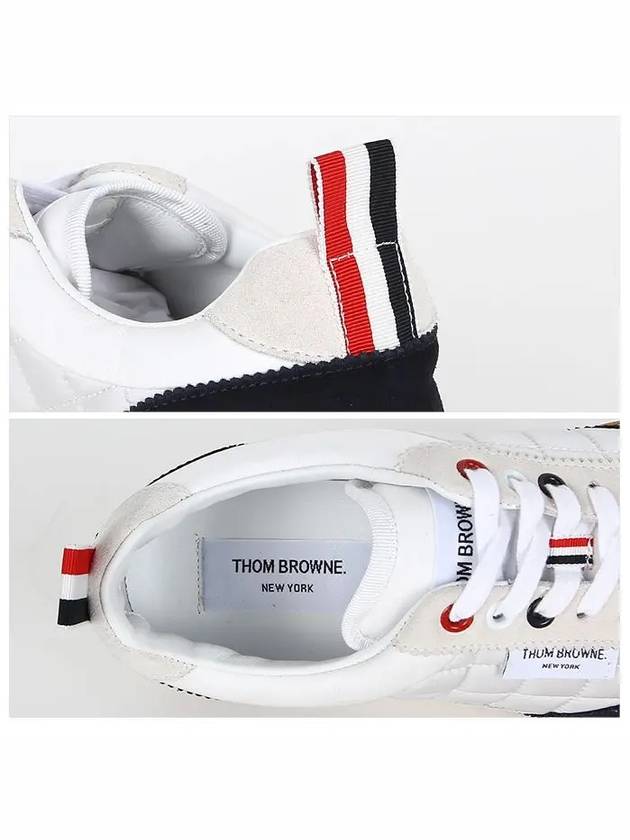 Nylon Tech Gabardine Clear Sole Tech Runner Sneakers White - THOM BROWNE - BALAAN 8