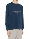 Logo Print Cotton Sweatshirt Blue - STONE ISLAND - BALAAN 2