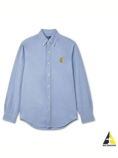 Crest Capsule Custom Fit Oxford Shirt Blue - POLO RALPH LAUREN - BALAAN 1