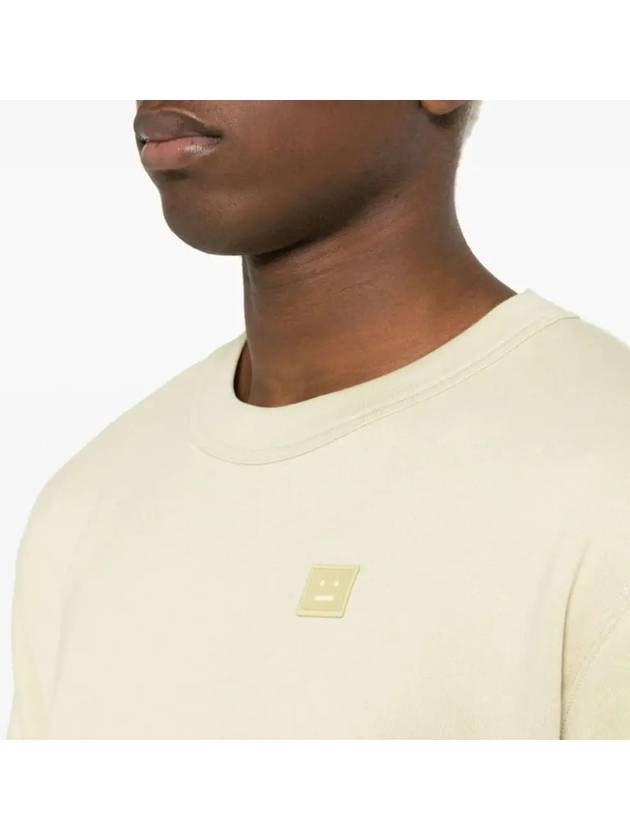 Logo Patch Regular Fit Crew Neck Sweatshirt Sand Green - ACNE STUDIOS - BALAAN 7