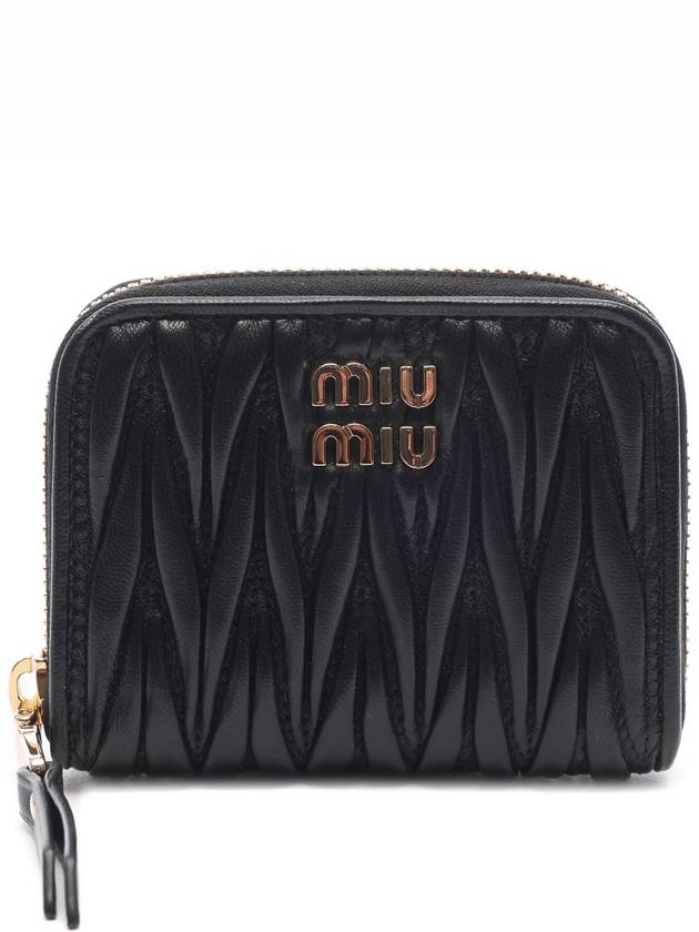 Matelasse Nappa Leather Coin Wallet Black - MIU MIU - BALAAN 3