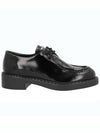 triangle logo lace-up leather derby black - PRADA - BALAAN 1