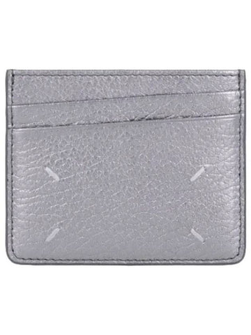 Stitched Slim Slot Card Holder Metallic Gray Wallet - MAISON MARGIELA - BALAAN 1