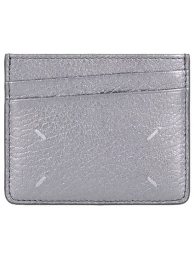 Stitched Slim Slot Card Holder Metallic Gray Wallet - MAISON MARGIELA - BALAAN 1