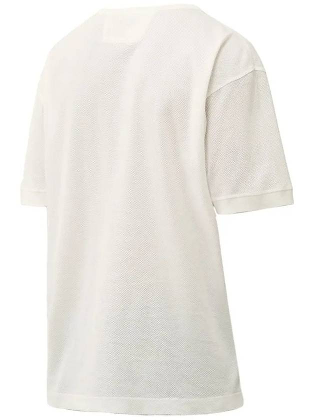 Piquet Waffle Logo Short Sleeve T-Shirt White - CP COMPANY - BALAAN 4