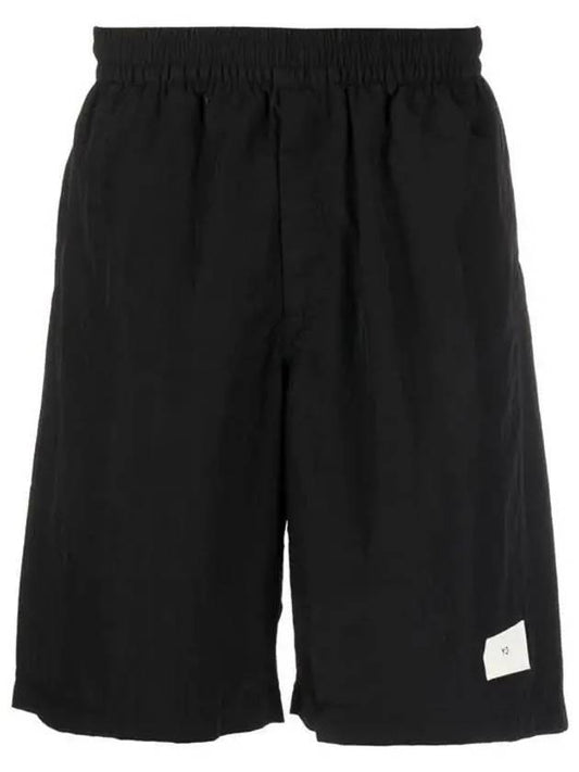 Men's Mid-Length Logo Label Swim Shorts Black - Y-3 - BALAAN 1