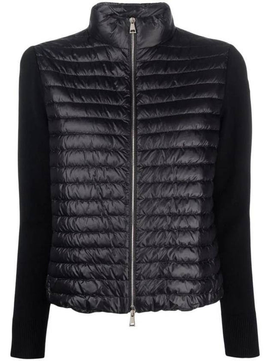 Women's Padded Wool Zip-up Jacket Black - MONCLER - BALAAN 1