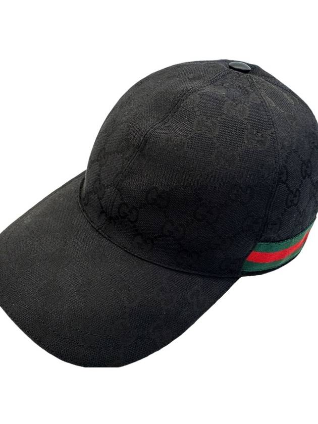 Original GG Web Supreme Canvas Baseball Ball Cap Black - GUCCI - BALAAN 6