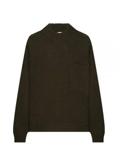 Men's Mock Neck Wool Knit Top Khaki - TEN C - BALAAN 2