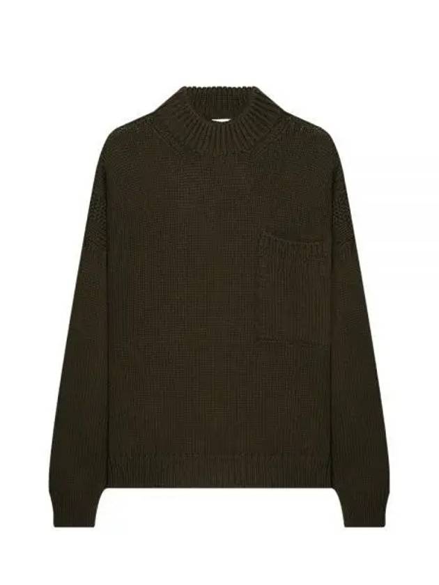 Men's Mock Neck Wool Knit Top Khaki - TEN C - BALAAN 2