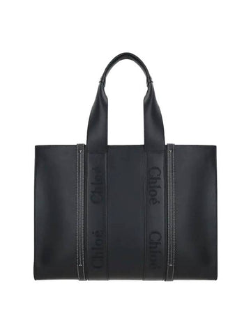 Woody Large Tote Bag Black - CHLOE - BALAAN 1