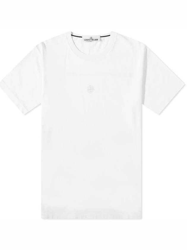 Embroidered Logo Short Sleeve T-Shirt White - STONE ISLAND - BALAAN 1