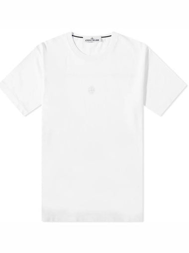 Embroidered Logo Short Sleeve T-Shirt White - STONE ISLAND - BALAAN 1