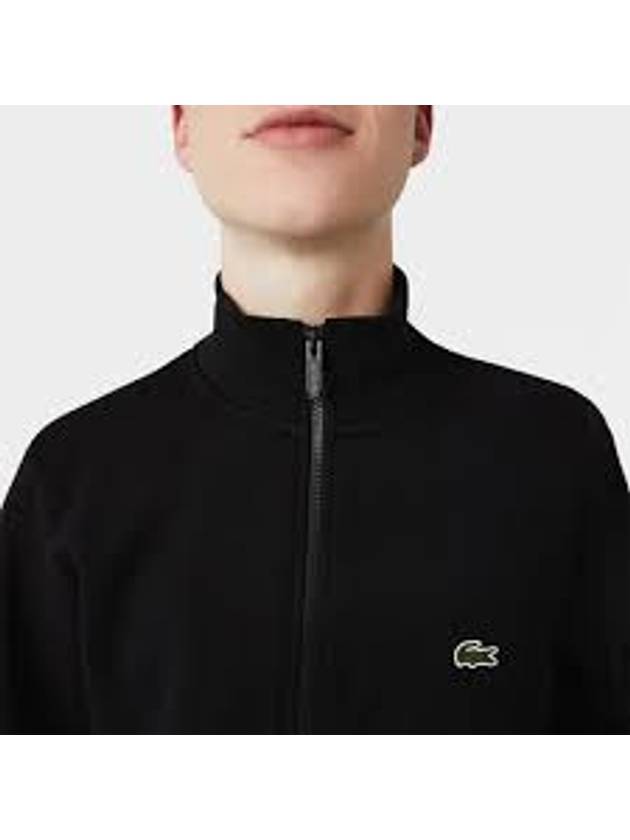 Regular Fit Brushed Fleece Zip-up Jacket Black - LACOSTE - BALAAN 5