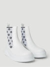 GG Jersey Leather Chelsea Boots White - GUCCI - BALAAN 3