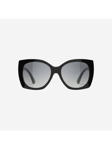 Eyewear Heart Logo Square Acetate Sunglasses Black - CHANEL - BALAAN 1