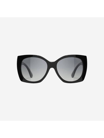 Eyewear Heart Logo Square Acetate Sunglasses Black - CHANEL - BALAAN 1