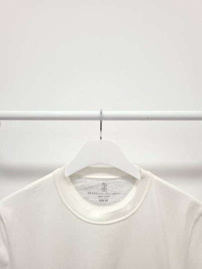 White Pocket Leather Round Short Sleeve Tee XS - BRUNELLO CUCINELLI - BALAAN 2