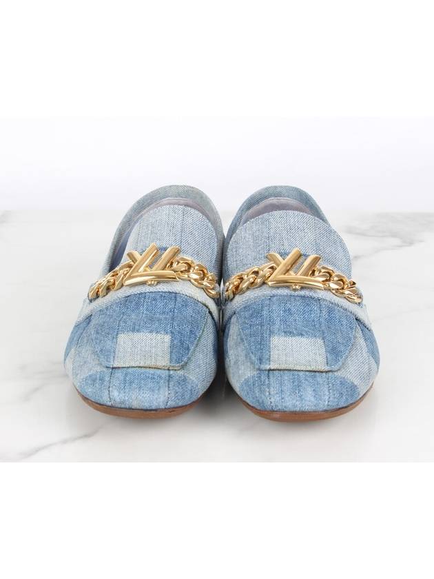 LV initial gold denim loafers 37 240 - LOUIS VUITTON - BALAAN 8