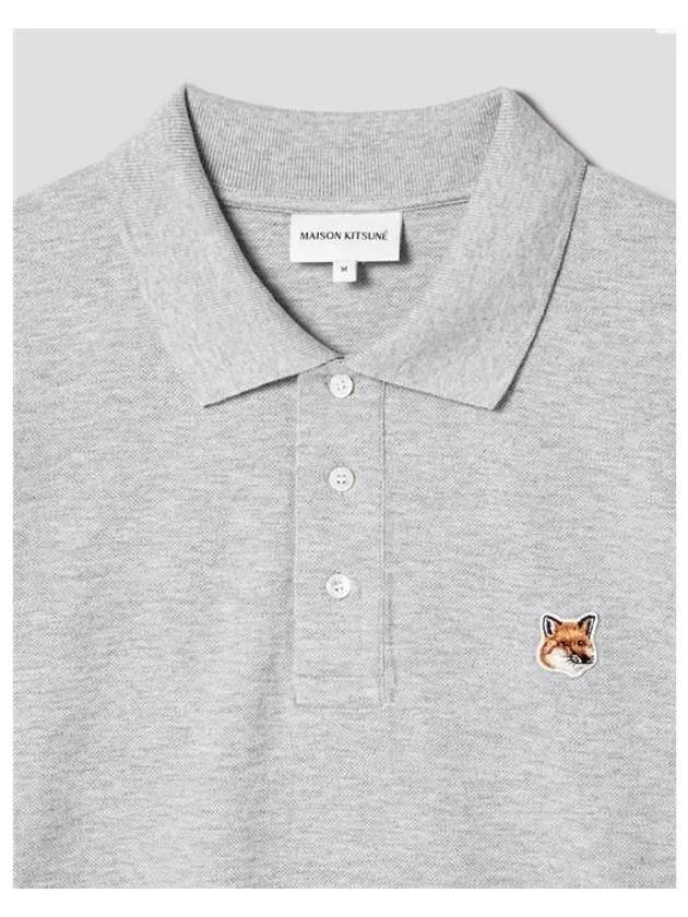 Fox Head Patch Cotton Polo Shirt Grey - MAISON KITSUNE - BALAAN 4