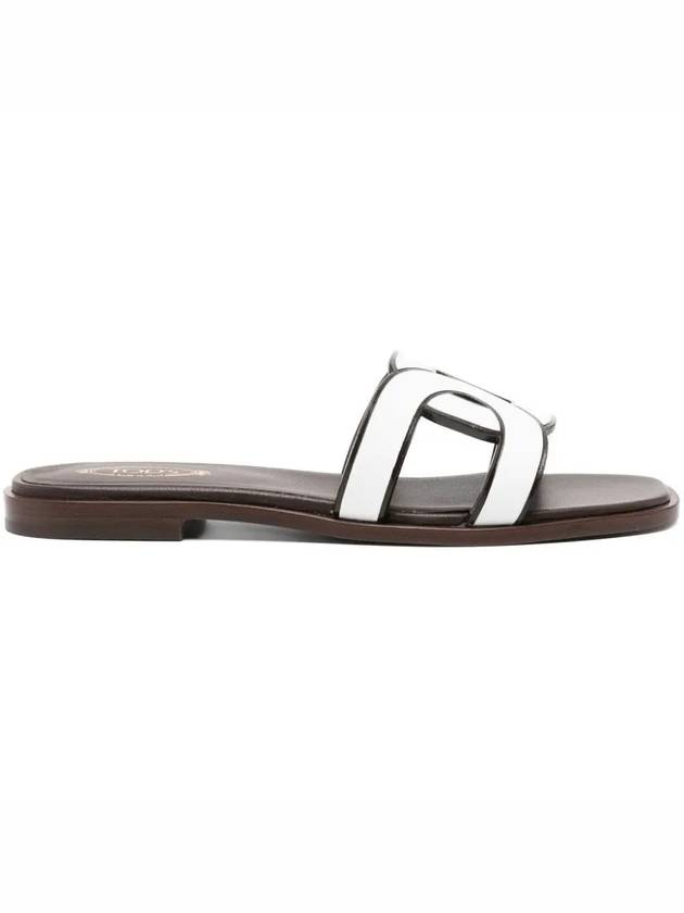 Women's Chain Flat Slippers White - TOD'S - BALAAN 3