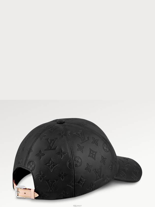 Monogram Shadow Leather Ball Cap Black - LOUIS VUITTON - BALAAN 3