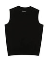 terrier point vest knit top black - BLACK&WHITE - BALAAN 3