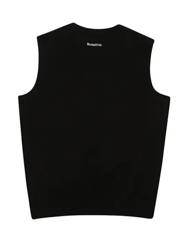 terrier point vest knit top black - BLACK&WHITE - BALAAN 3