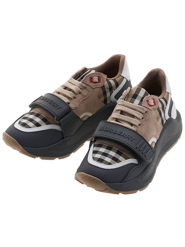 Ramsley Vintage Check Low Top Sneakers Grey Beige - BURBERRY - BALAAN 2