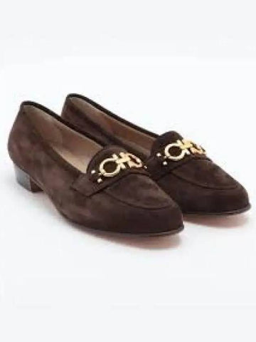 Leather Babs Leather Loafers Cacao - SALVATORE FERRAGAMO - BALAAN 1