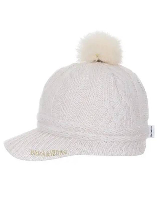 Women’s Knit Ball Cap 8512LXAKWHITE - BLACK&WHITE - BALAAN 2