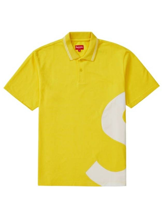 S logo polo short sleeve tshirt yellow s logo polo t shirt yellow - SUPREME - BALAAN 1