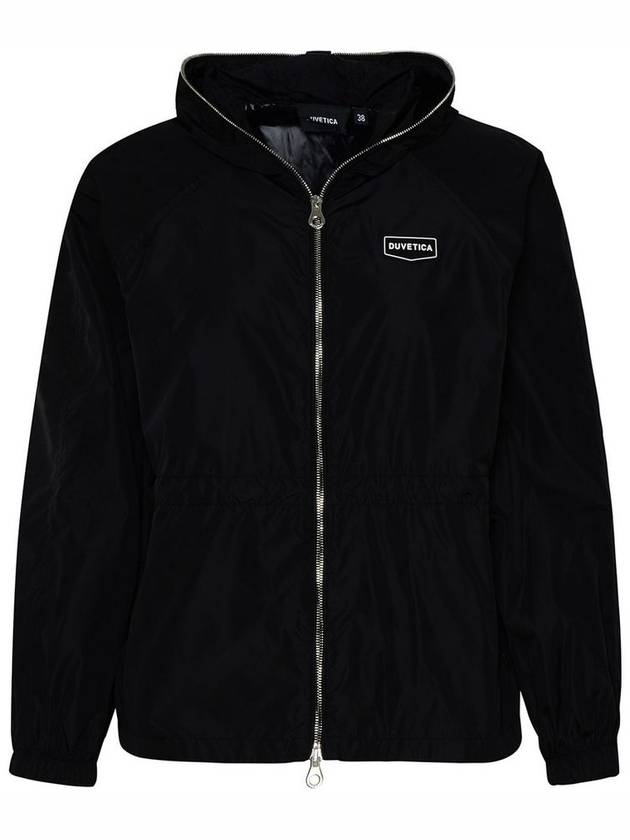 Biassa Logo Patch Hooded Jacket Black - DUVETICA - BALAAN 1