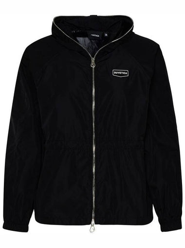 Biassa Logo Patch Hooded Jacket Black - DUVETICA - BALAAN 1