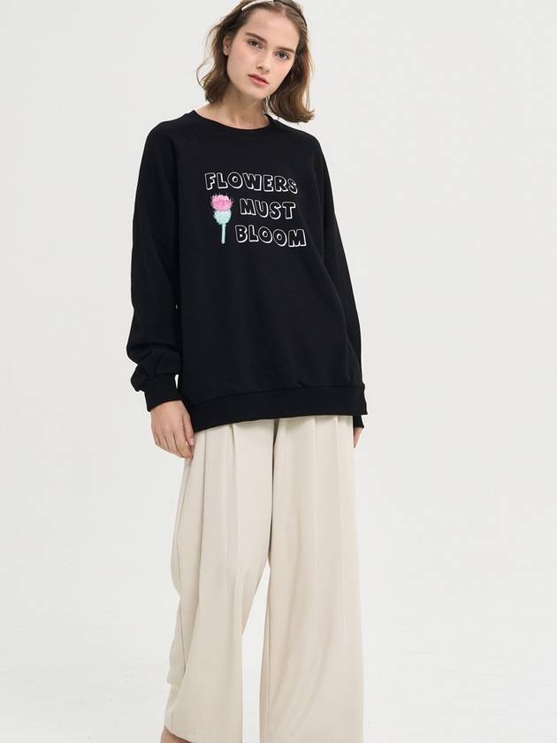 Flowers Must Boom Sweatshirt Black - SORRY TOO MUCH LOVE - BALAAN 2